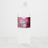 Roter Schneemann-Schneeflocken-Feier Wasserflaschenetikett (Vorderseite)