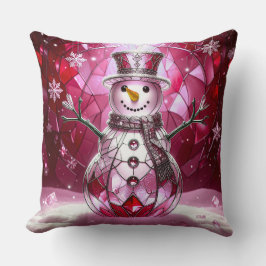 Roter Schneemann-Schneeflocken-Feierabend-Wurfkiss Kissen
