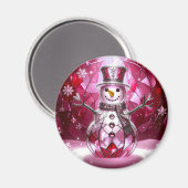 Roter Schneemann-Schneeflocken-Feiertagsmagnet Magnet (Vorderseite/Rückseite)