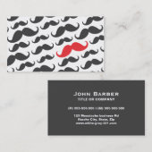 Roter Schnurrbart des modernen grauen Singles Visitenkarte (Vorne/Hinten)