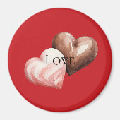 Roter Schokolade Strawberry Hearts Magnet (Vorne)