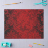 Roter schöner Goth viktorianischer Damast Vintag Seidenpapier (Basteln)