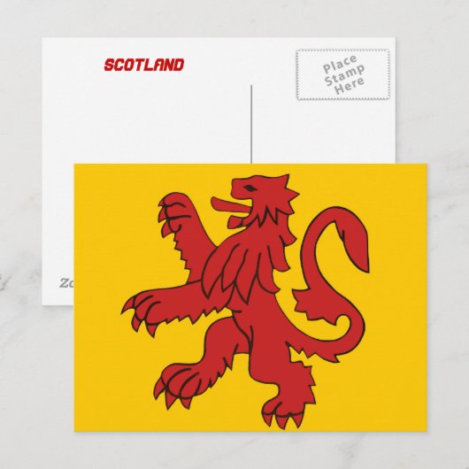 Roter Schottischer Löwe. Postkarte (Vorne/Hinten)