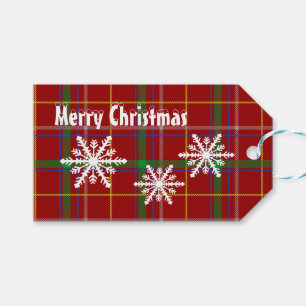 Roter schottischer Tartan karierte Geschenkanhänger