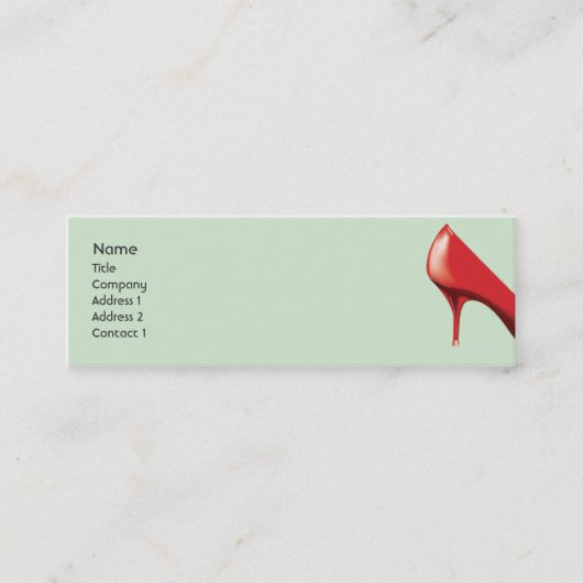 Roter Schuh - dünn Mini Visitenkarte (Vorderseite)