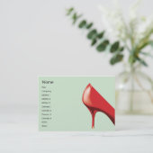 Roter Schuh - mollig Visitenkarte (Stehend Vorderseite)