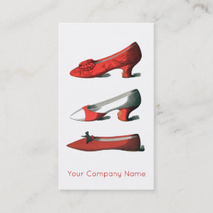 Roter Schuh-Schuh-Entwurf oder Reparatur Visitenkarte
