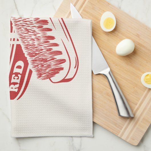 Roter Schuhpolster Geschirrtuch (Viertel Falte)