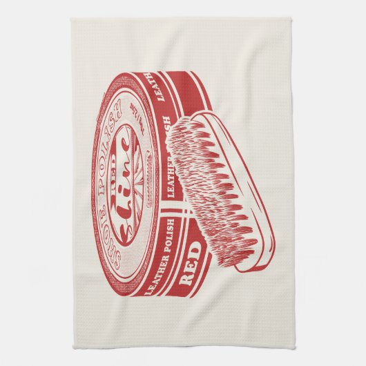 Roter Schuhpolster Geschirrtuch (Vertikal)