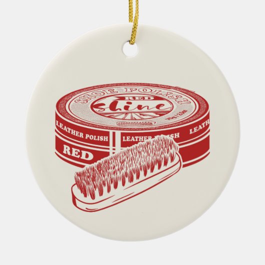 Roter Schuhpolster Keramik Ornament (Vorne)