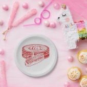 Roter Schuhpolster Pappteller (Party)