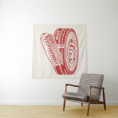 Roter Schuhpolster Wandteppich (Beispiel (Horizontal))