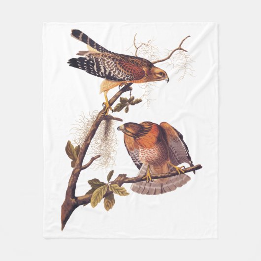Roter Schulter Hawk Audubon Bird of Prey Fleecedecke (Vorderseite)