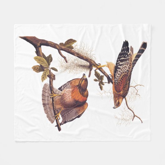 Roter Schulter Hawk Audubon Bird of Prey Fleecedecke (Vorderseite (Horizontal))