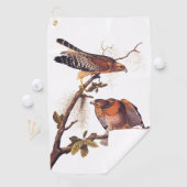 Roter Schulter Hawk Audubon Bird of Prey Golfhandtuch (Insitu)