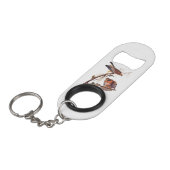 Roter Schulter Hawk Audubon Bird of Prey Mini Flaschenöffner (Vorderseite Schrägansicht)