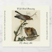 Roter Schulter Hawk - Audubons Vögel in Amerika Bierflaschenetikett (Einzelnes Label)