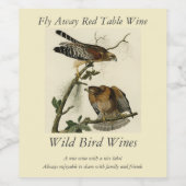 Roter Schulter Hawk - Audubons Vögel in Amerika Weinetikett (Einzelnes Label)