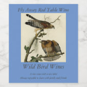 Roter Schulter Hawk - Audubons Vögel in Amerika Weinetikett (Einzelnes Label)