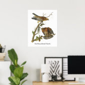 Roter Schulter Hawk, John Audubon Poster (Heimbüro)
