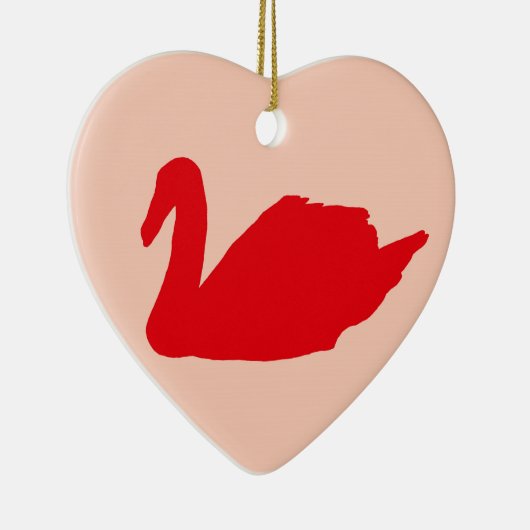 Roter Schwan Keramik Ornament (Rechts)
