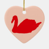 Roter Schwan Keramik Ornament (Hinten)