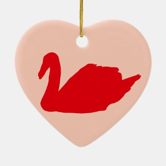 Roter Schwan Keramik Ornament (Hinten)