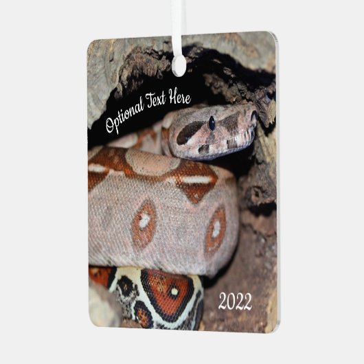 Roter Schwanz Boa Constrictor Snake Ornament Aus Metall (Vorderseite links)