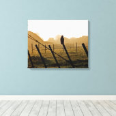 Roter Schwanz Falken am Morgen Leinwanddruck (Insitu (Holzboden))