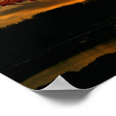 Roter Schwanz-Falken bei Sonnenuntergang Poster (Ecke)