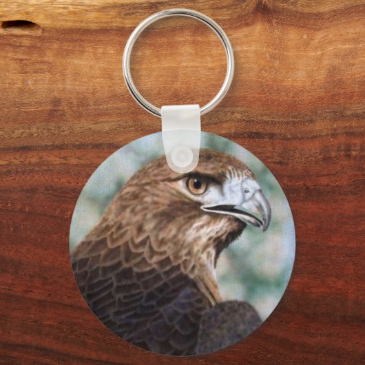 Roter Schwanz-Hawk-Airbrush Schlüsselanhänger (Vorderseite)