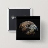 Roter Schwanz-Hawk-Pastellfarben Button (Vorne & Hinten)