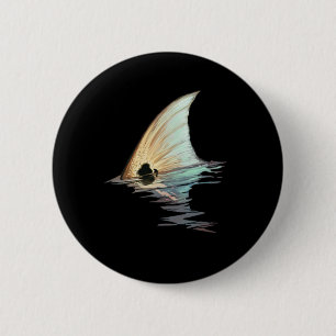 Roter Schwanz Redfish Schwanz Roter Trommler Fisch Button