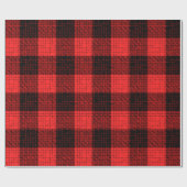 Roter Schwarz Karo Büffel Karomuster Geschenkpapier (Flach)
