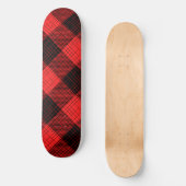 Roter Schwarz Karo Büffel Karomuster Skateboard (Vorderseite)