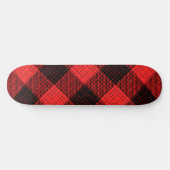 Roter Schwarz Karo Büffel Karomuster Skateboard (Horizontal)