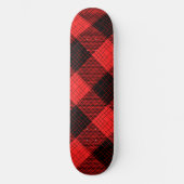 Roter Schwarz Karo Büffel Karomuster Skateboard (Vorderseite)