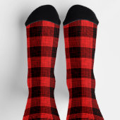 Roter Schwarz Karo Büffel Karomuster Socken (Oben)