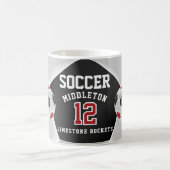Roter, Schwarz und Weiß ⚽ Fußball Sport Kaffeetasse (Mittel)