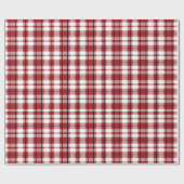 Roter Schwarz-weißer Flannel Rustikal Kariert Geschenkpapier (Flach)