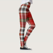 Roter Schwarz-weißer grüner riesiger Tartan Leggings (Rechts)