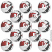 Roter schwarzer Basketball-Brauch 13 Spieler Namen Aufkleber (Vorderseite)