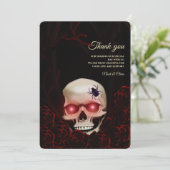 Roter Schwarzer Blütenschwarz Dunkelmoody Gothisch Dankeskarte (Stehend Vorderseite)