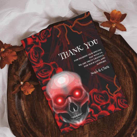 Roter Schwarzer Blütenschwarz Dunkelmoody Gothisch Dankeskarte