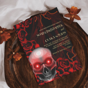 Roter Schwarzer Blütenschwarz Dunkelmoody Gothisch Folieneinladung