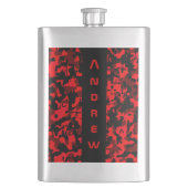 Roter Schwarzer Camouflage Masculus Flask Flachmann (Vorderseite)