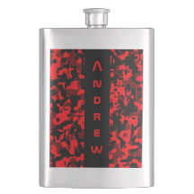 Roter Schwarzer Camouflage Masculus Flask