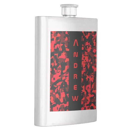 Roter Schwarzer Camouflage Masculus Flask Flachmann (Rechts)