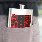 Roter Schwarzer Camouflage Masculus Flask Flachmann (Beispiel)