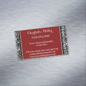 Roter schwarzer Damast-magnetische Visitenkarte Magnetische Visitenkarte (Beispiel)